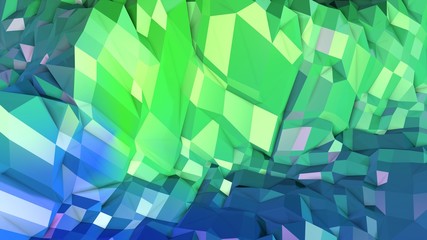 Low poly abstract background with modern gradient colors. Blue green 3d surface 14