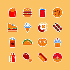 Flat fast food colorful illustrations