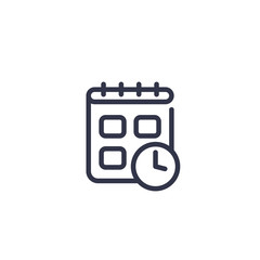 Schedule vector line icon on white