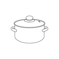 Vector linear illustration of a pot.