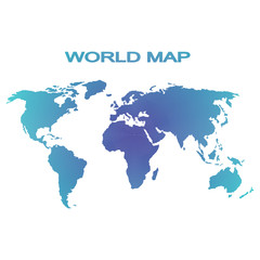 Fototapeta na wymiar Set of monochrome icons with world map for your design