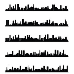 Fototapeta premium citys silhouette panorama in black color