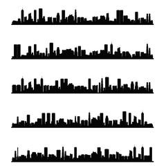 citys silhouette panorama in black color