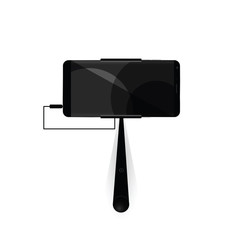 selfie stick with smartphone vector illustration