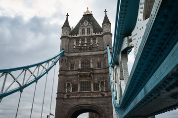 Fototapeta na wymiar The view of famous Tower Bridge in London, England.