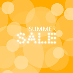 Naklejka premium Summer Sale Lettering over Orange Blurred Background. Vector Illustration