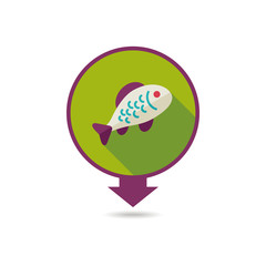 Fish vector pin map icon