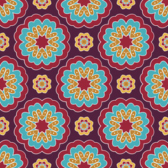 Abstract stylized floral seamless pattern. Hand drawn vector illustration