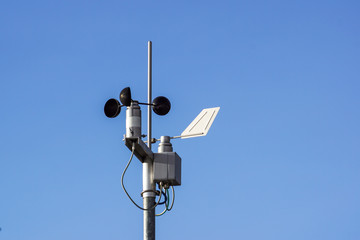 Devices meteorological station on the blue background of the sky
