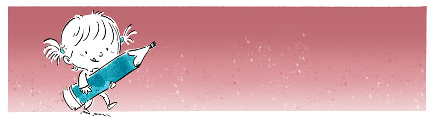 Obraz premium niña con lapiz