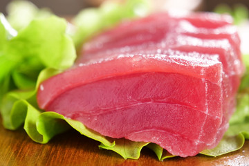  Macro shot of sushi, sashimi, uramaki and nighiri. typical Japanese dish consisting of rice, salmon or tuna,shrimp and fish eggs soaked in soy. Concept: Japanese restaurant, sushi, 