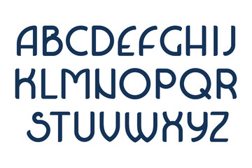 Geometric retro alphabet. Uppercase letters for poster, headline, decorative lettering. Vector illustration.