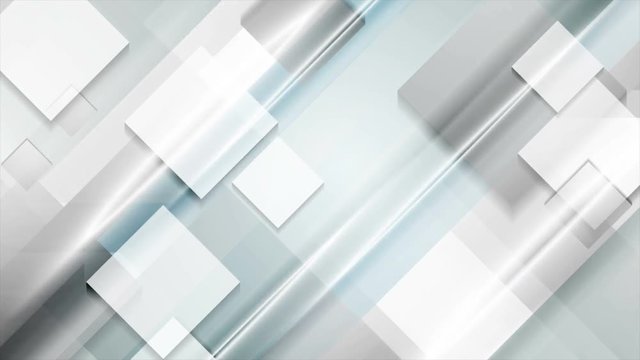Blue and grey tech geometric abstract motion background with squares. Seamless looping. Video animation Ultra HD 4K 3840x2160