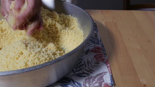 semolina preparation for couscous