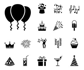 Geburtstag Iconset - Schwarz