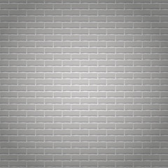 Realistic light grey brick wall background.