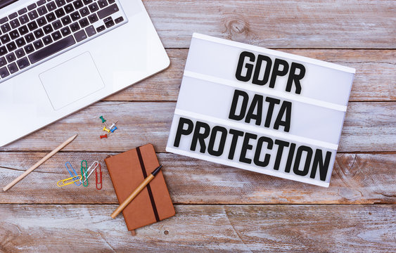 General Data Protection Regulation (GDPR) office desk flat lay