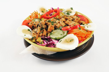 Diet salad with chicken meat. Diet salad with lots of proteins and vitamins very good for morning breakfast.