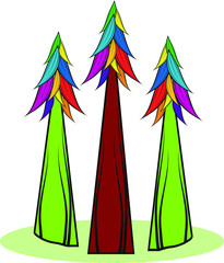 Three original multi-colored wood.