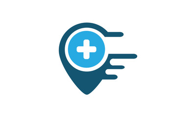 Fototapeta premium plus pin medical logo vector