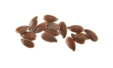 flax seeds isolated on white background