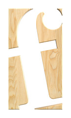 Light wood alphabet, isolated on a white background. 3D Illustration.