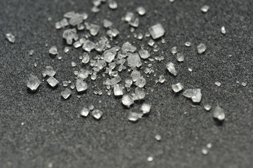 Fototapeta na wymiar Macro sugar cubes. Detailed sugar cubes isolated on the grey background.