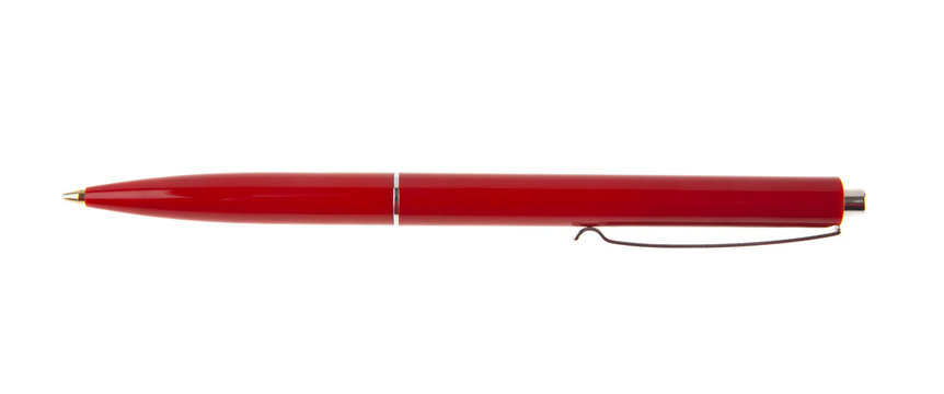 Red Pen Isolated On White Background