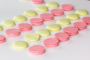 the process of cooking macaroon. A french sweet delicacy macaroons variety closeup.