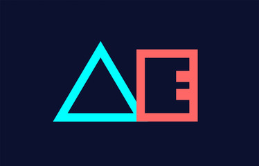 blue orange pastel alphabet letter logo combination design