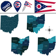 Map of Ohio with Regions