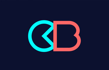 blue orange pastel alphabet letter logo combination design