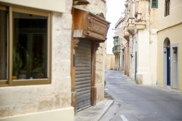 Fototapeta na wymiar Mediterranean style street in Malta