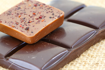 various homemade chocolate composition