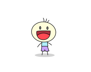 Cartoon boy is smiling and laughing.Vector cartoon for your art and graphic design.