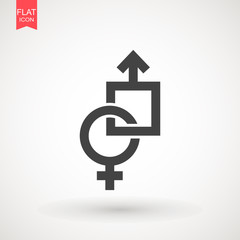 Gender sign icon. Male and female sign vector. Vector illustration on isolated background. Business concept men and women pictogram.