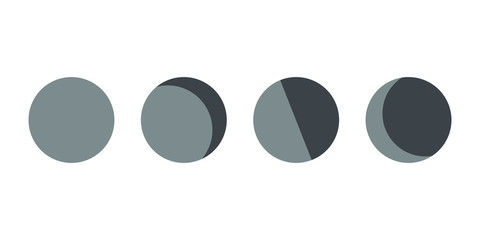 Moon phases, astronomy icon set. Moon phases icon in flat style isolated on grey background. For your design, logo. Vector illustration.