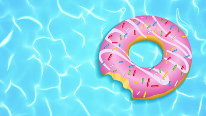 Donut Schwimmreifen mit Poolwasser