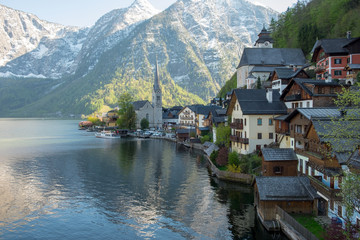 Naklejka premium One of the most beautiful Alpine villages Hallstat in Austria
