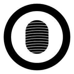 Fingerprint icon black color in circle