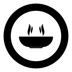 Hot dish icon black color in circle