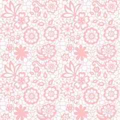 Lace seamless pattern with flowers