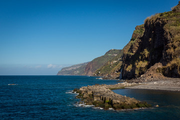 Fototapeta na wymiar Wharf in Ponta do Sol on Madeira island, Portugal