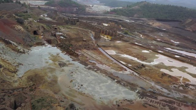 Vista aerea de la antigua mina de Rio Tinto