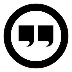 Citation icon black color in circle