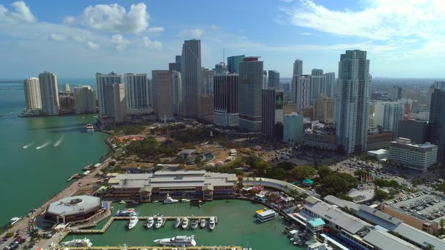 Aerial city tour Miami Florida 4k 24p