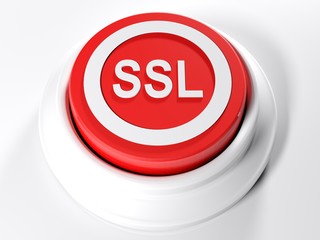SSL red circular push button - 3D rendering