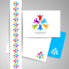 teamwork people connect design template