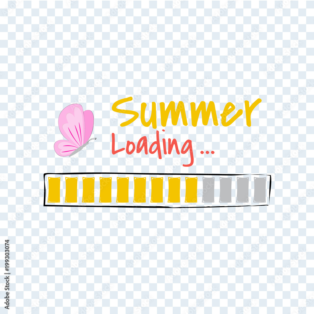 Wall mural Hello Summer loading progress Bar.