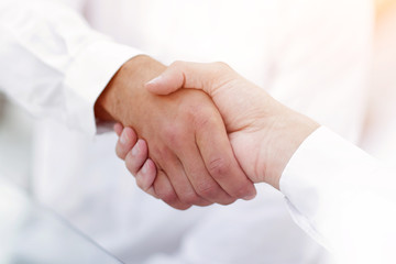 close-up of business handshake.